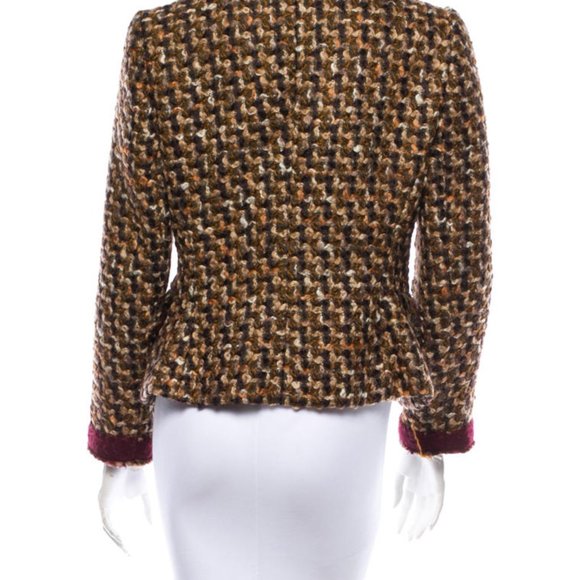 Prada Brown Tweed 3 snap Blazer Size 42 - Picture 10 of 14